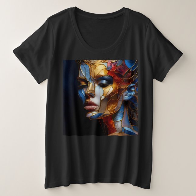 Women Plus Size T-Shirts With Art Expression 25 (Design Front)