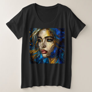 Women Plus Size T-Shirts With Art Expression 26