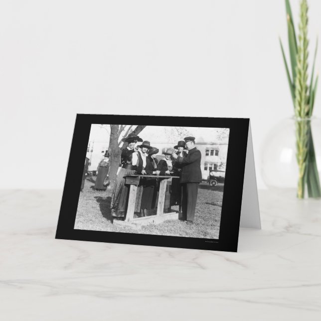 Women Police Officers and Guns 1914 Card (Front)