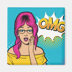 Women pop art magnet