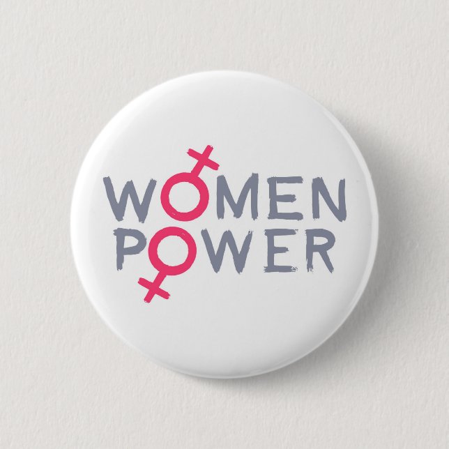 Women Power 6 Cm Round Badge (Front)