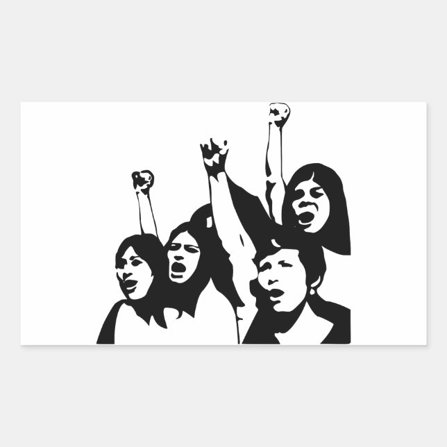 Women Power Rectangular Sticker (Front)