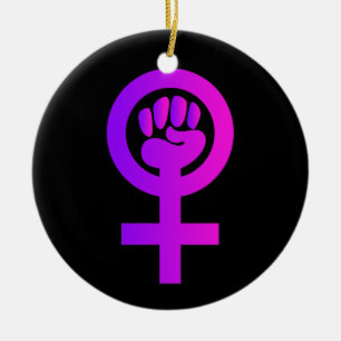 Women Power Symbol Ceramic Tree Decoration