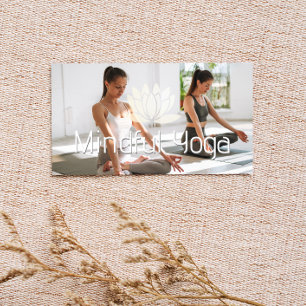 Women Practicing Yoga Meditation   Lotus Flower Business Card
