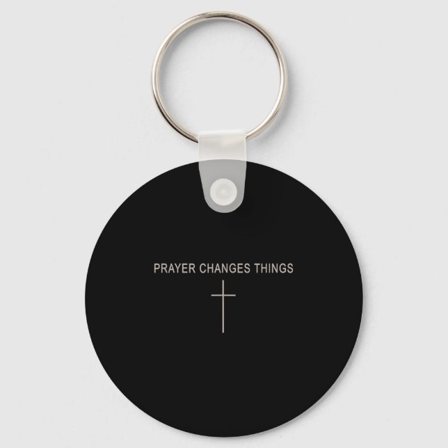 Women Prayer Changes Things Christian Minimalist T Key Ring (Front)
