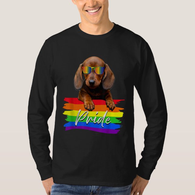 Women Pride Dachshund Dog Lgbt Gay Les Supporter F T-Shirt (Front)