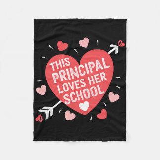 Women Principal Valentine’s Day School Principal L Fleece Blanket
