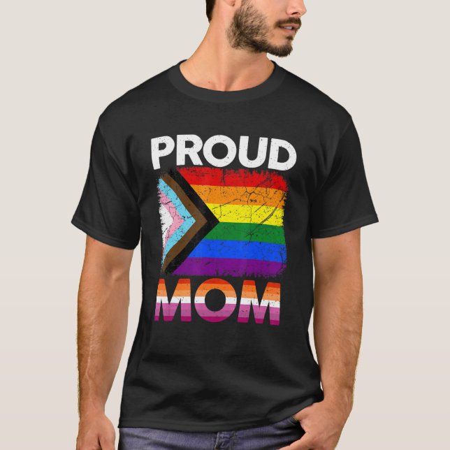 Women Proud Mum Transgender Pride Lesbian Lgbt Fat T-Shirt (Front)