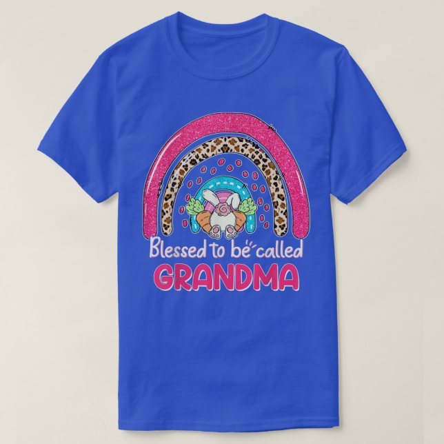 Women Rainbow Blessed To Be Called Grandma Bunny E T-Shirt (Design Front)