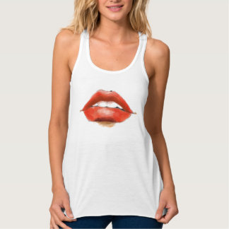 women red lips tank top