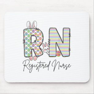Women Registered Nurse Easter Spring Bunny Rn Hosp Mouse Pad