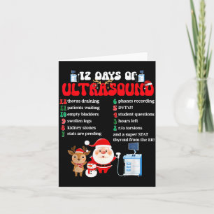 Women Retro 12 Days Of Ultrasound Tech Christmas S Card