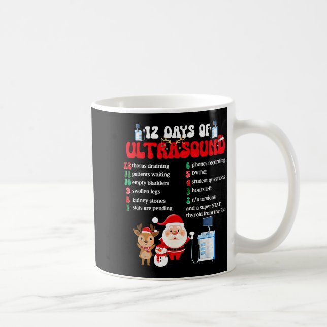 Women Retro 12 Days Of Ultrasound Tech Christmas S Coffee Mug (Right)