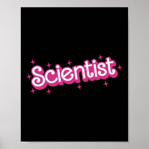 Women Retro Pink Scientist Science Teacher Ck To S Poster