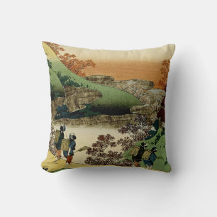 Women Returning Home at Sunset Cushion