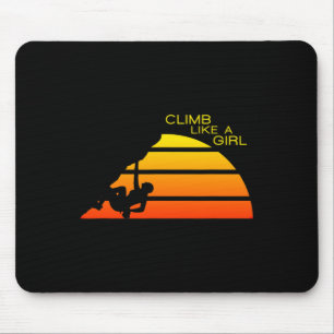 Women Rock Climbing Climb Like A Girl Climber Boul Mouse Pad