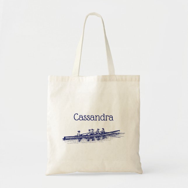 Women Rowing Rowers Crew Team Water Sports Blue Gr Tote Bag (Front)