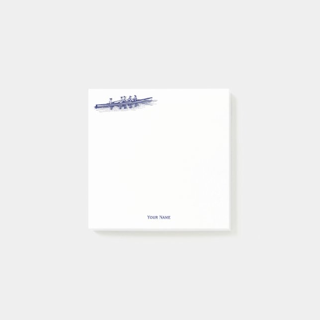 Women Rowing Rowers Crew Team Water Sports Blue Post-it Notes (Front)