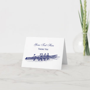 Women Rowing Rowers Crew Team Water Sports Blue Thank You Card