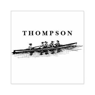 Women Rowing Rowers Crew Team Water Sports Rubber Stamp