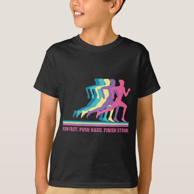 Women Running Track & Field Runner Motivational Tr T-Shirt (Front)