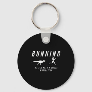 Women Running With Motivation Raptor Funny Runner Key Ring