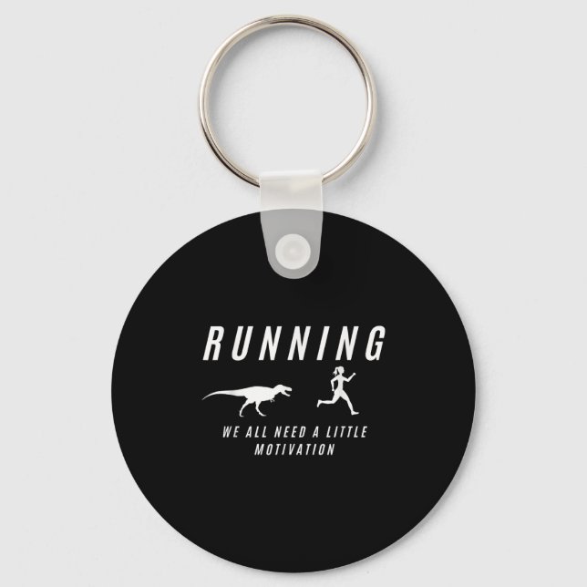 Women Running With Motivation Raptor Funny Runner  Key Ring (Front)