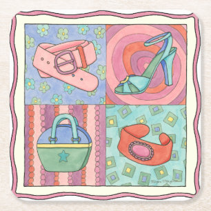 Women’s Accessories by Chariklia Zarris Square Paper Coaster