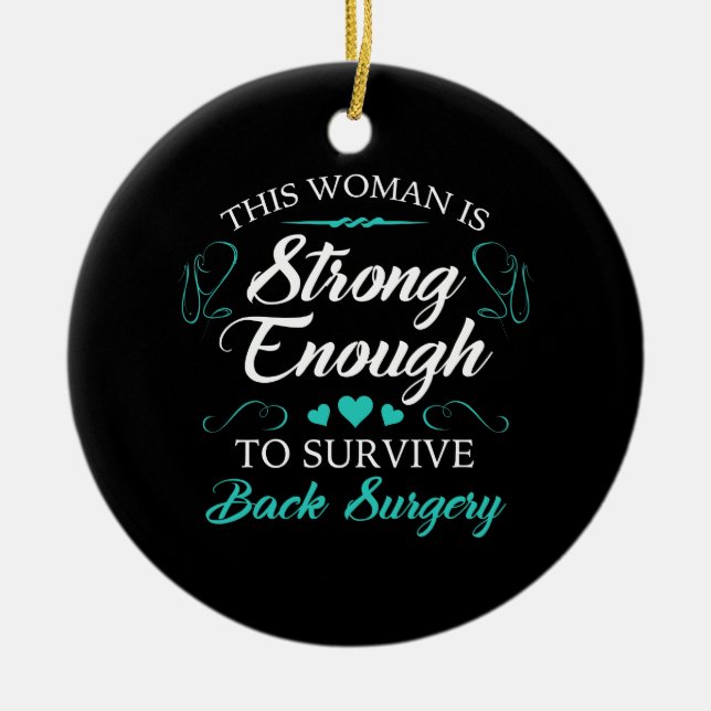 Women’s Back Surgery Recovery Ceramic Tree Decoration (Front)