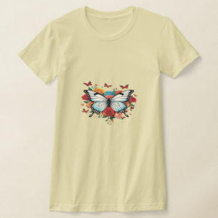 Women’s Butterfly Print Short Sleeve T-Shirt