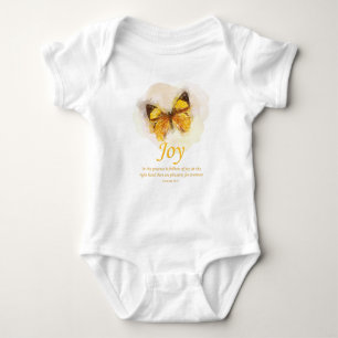 Women’s Christian Butterfly Bible Verse: Joy Baby Bodysuit