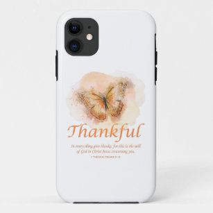 Women’s Christian Butterfly Bible Verse: Thankful  Case-Mate iPhone Case