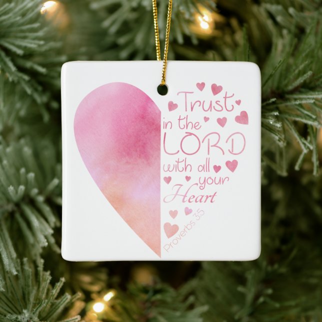 Women’s Christian Heart Faith Trust in the Lord Ceramic Ornament (Tree)