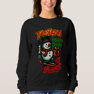 Women’s Classic Christmas Snowman Cozy Holiday Sweatshirt