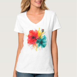 Women’s Colorful Floral T-Shirt –