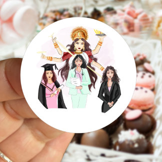 Women’s day art classic round sticker