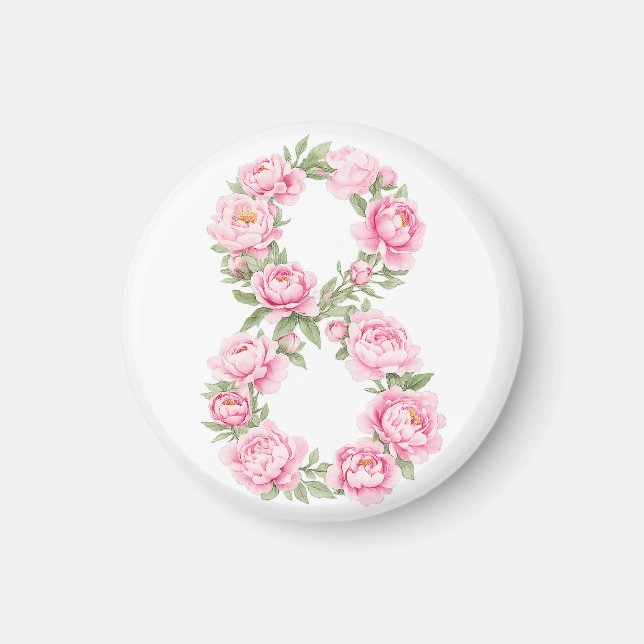 Women’s Day Peony Flower for March 8  Magnet (Front)