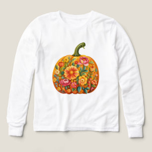 Women’s Folk Art Pumpkin T-Shirt – Symmetrical