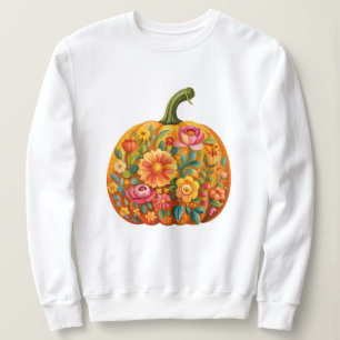 Women’s Folk Art Pumpkin T-Shirt – Symmetrical Sweatshirt