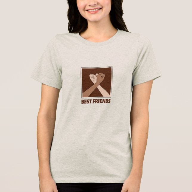 Women’s Friendship Unity Print Casual T-Shirt Tri-Blend Shirt (Front)