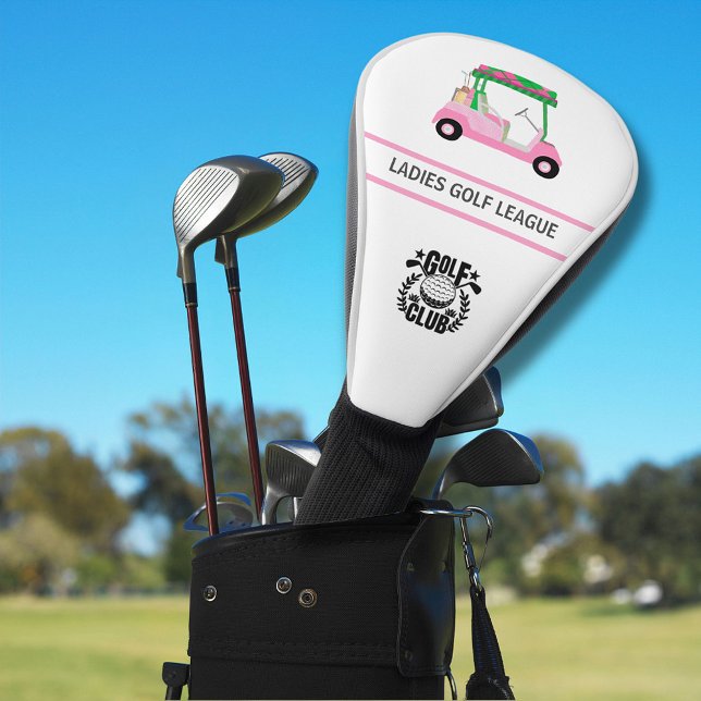 Women’s Golf League Pink Cart Logo Message Golf Head Cover (Creator Uploaded)