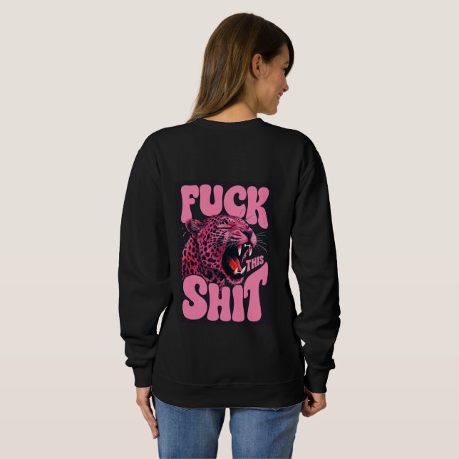 Women’s Graphic Sweatshirt Bold Pink Leopard tee (Back Full)