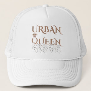 WOMEN’S GREY ORANGE NYLON URBAN GEM FOAM  TRUCKER HAT