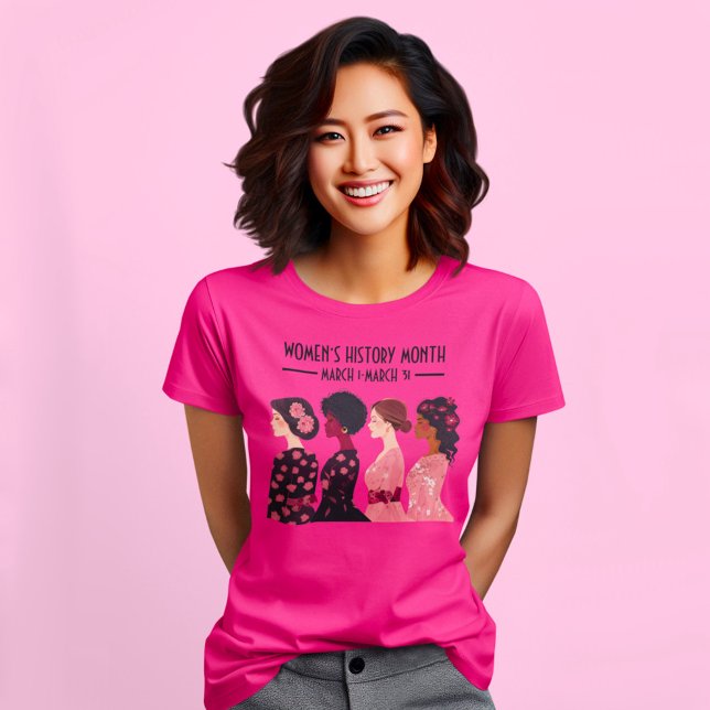 Women’s History Month Global Women Pink Floral T-Shirt (Creator Uploaded)