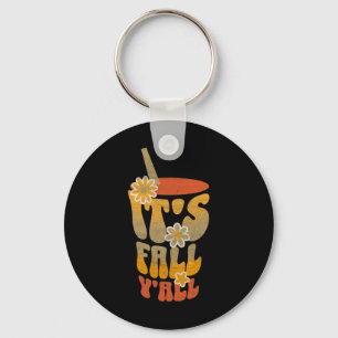Women’s It’s Fall Y’all Retro Groovy Key Ring