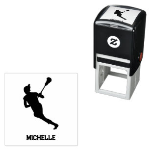 Women’s Lacrosse Personalised Name Self-inking Stamp