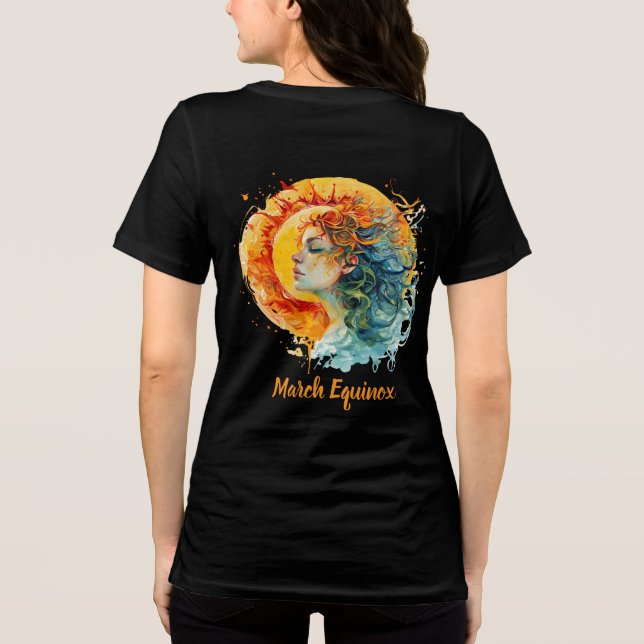 Women’s March Equinox Art T-Shirt – Girl & Sun  Tri-Blend Shirt (Back)