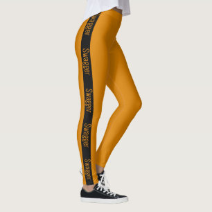 Women’s orange leggings, yoga pants, activewear leggings