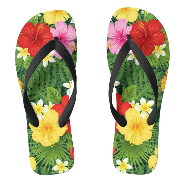 Women’s Red Flower Slippers – Floral Cozy Home Sli Jandals (Footbed)