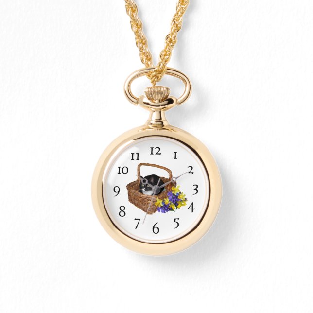 Women’s Watch – Cat in Basket (Front)